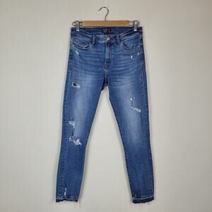 Abercrombie & Fitch Jeans 27 4 Blue Denim Harper Low Rise Ankle Y2K Distressed